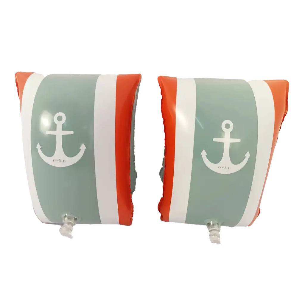 Me&Jo Badevinger i grøn og brun / Swimming armbands in green and brown