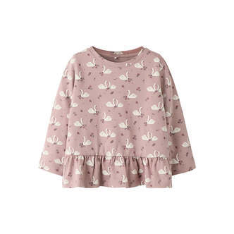 Name It Langærmet Top Med Svane Print, Str. 92-116