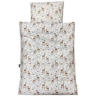 Baby Sengelinned - Dess. 1253 Koral Farvet Bambi og Blomster