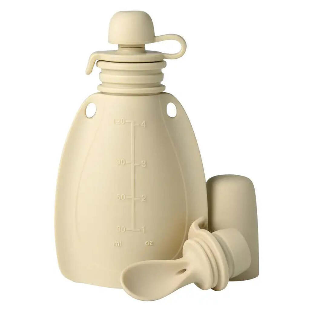 Smoothie Flaske M/ske og Beskyttelseskappe - Beige