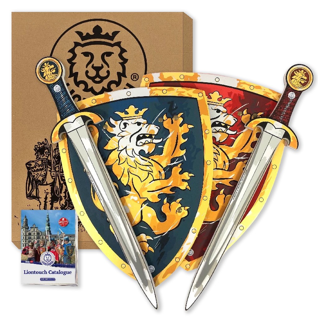 Liontouch Noble Knight Gavesæt For 2 Med Sværd og Skjold i Rød og Blå