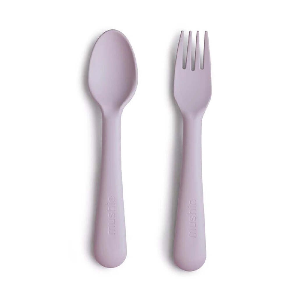 Mushie Fork & Spoon - Soft Lilac