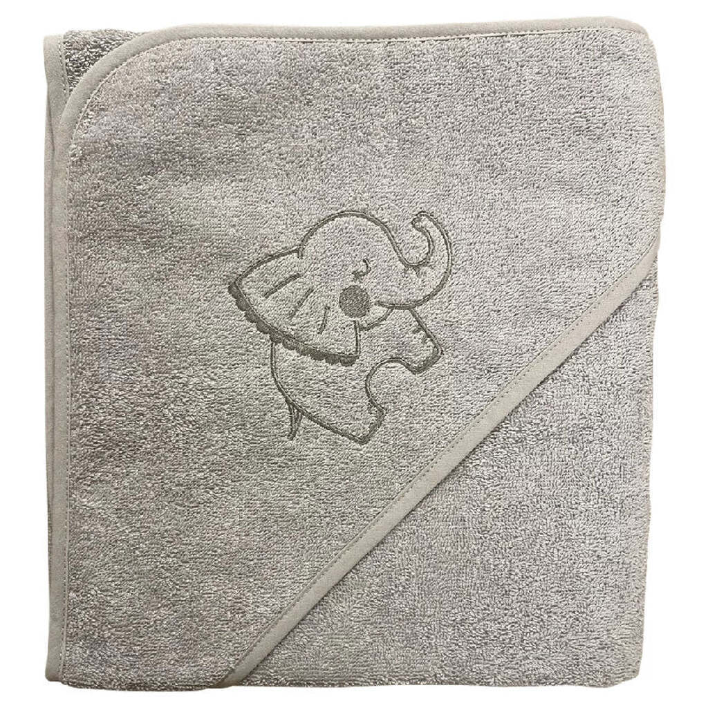 NM Badeslag Lys Grå M/elefant 80x80 cm