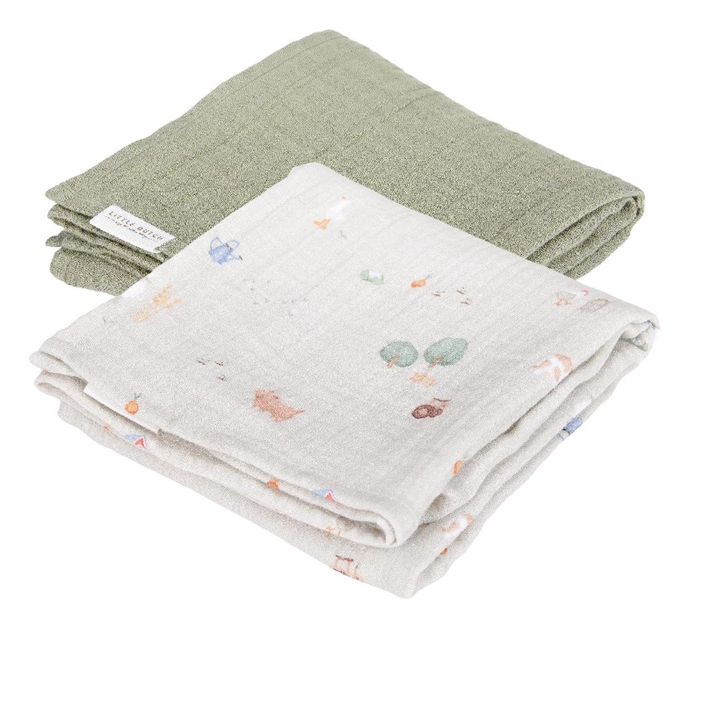 Little Dutch - Stofbleer 70 x 70 muslin - Little Farm / Olive