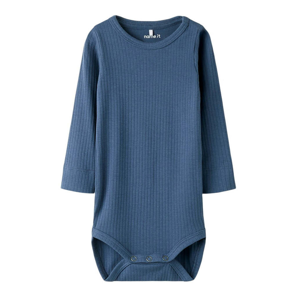 Name It Langærmet Rib Body, Str. 56-92 - Blå - 80