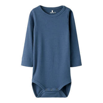 Name It Langærmet Rib Body, Str. 56-92 - Blå - 80