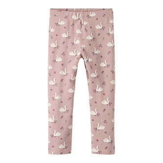 Name It Leggins Med Svane Print, Str. 92-116 - 110