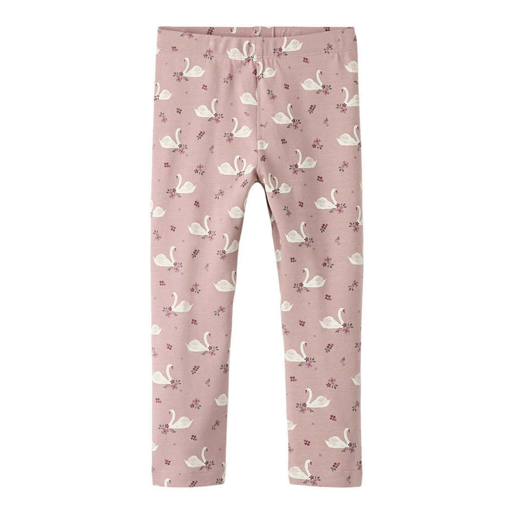 Name It Leggins Med Svane Print, Str. 92-116 - 98
