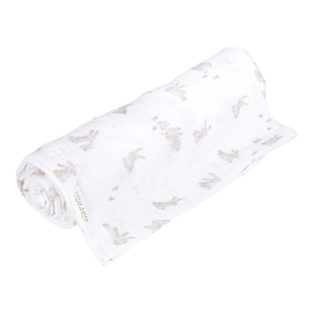 Little Dutch - Svøb 120 x 120 Muslin - Baby Bunny