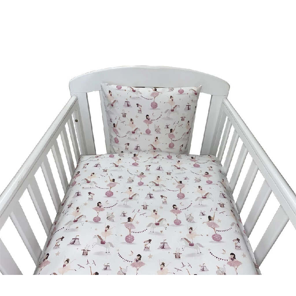 NM Baby Sengelinned - Off - White m/ Blomme Farvet Ballerina