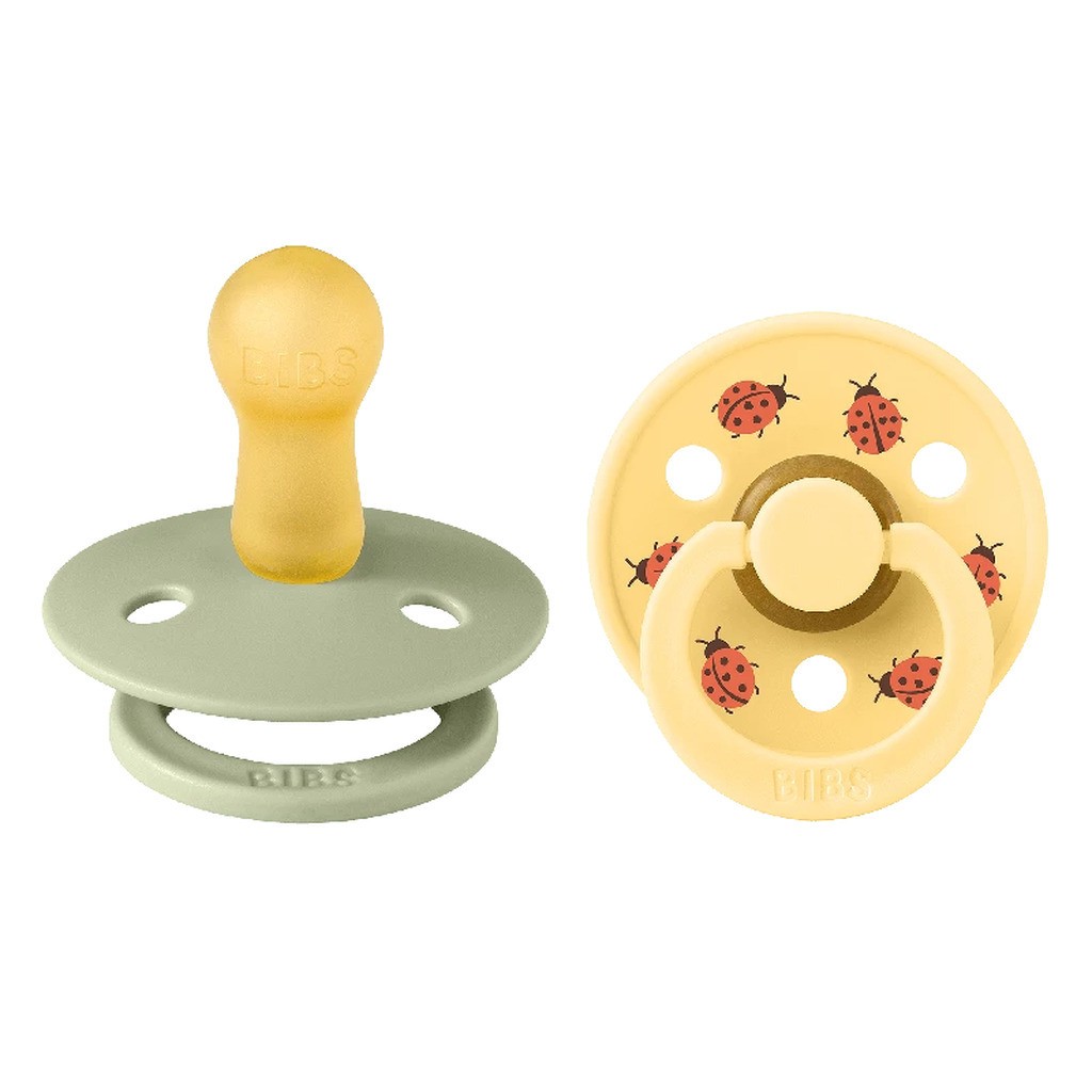Bibs Studio Colour 2 Pack Ladybug Latex Size 1 Sage Mix