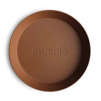 Mushie Rund Tallerken Caramel 2pcs