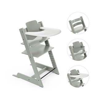 Stokke Tripp Trapp Bundle - Højstol, Babyset og Tray - Glacier Green
