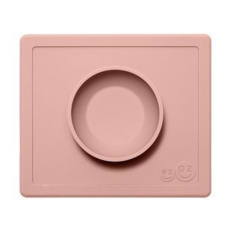 Ezpz Dækkeserviet og Skål i ét - Happy Bowl - Støvet Rosa