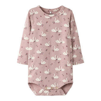 Name It Langærmet Body Med Svane Print, Str. 56-92 - 86
