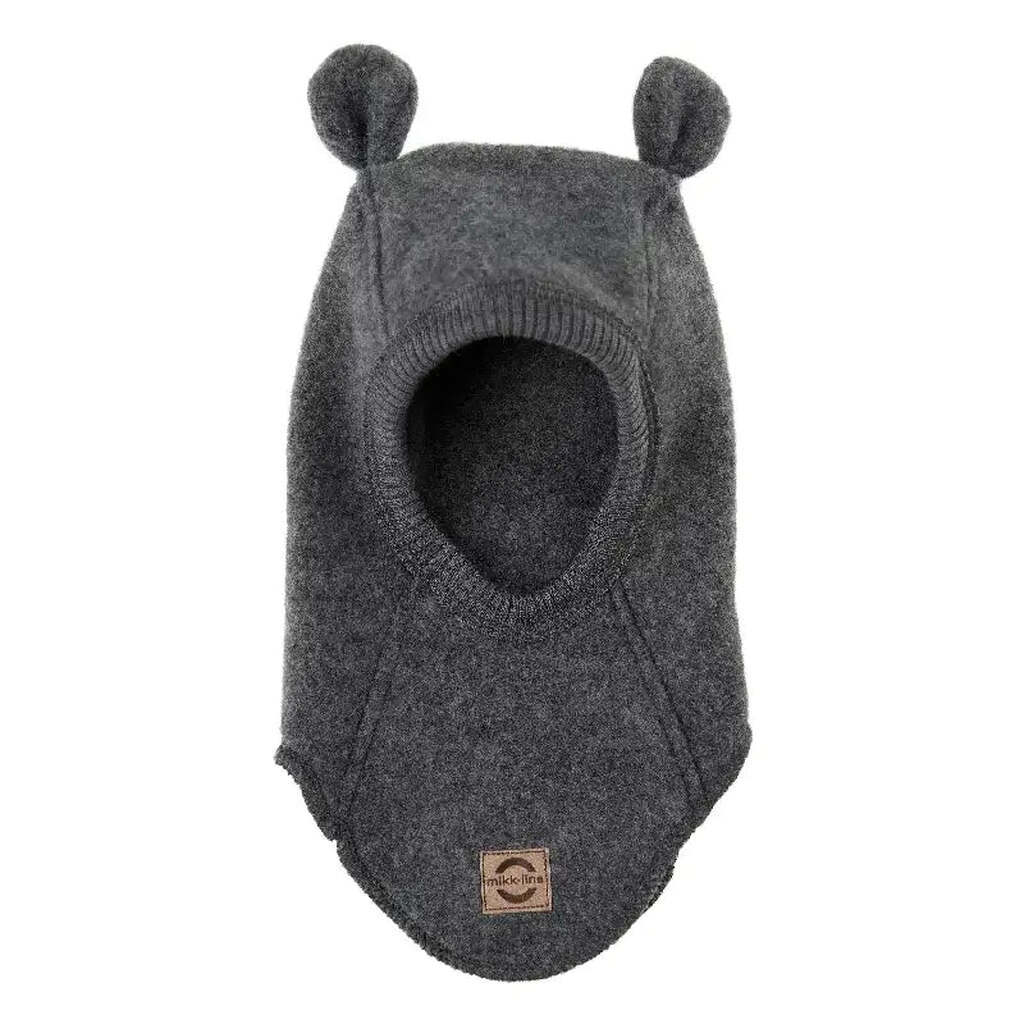 Mikk-line Uldhue m. Ører - Anthracite Melange - 50/56