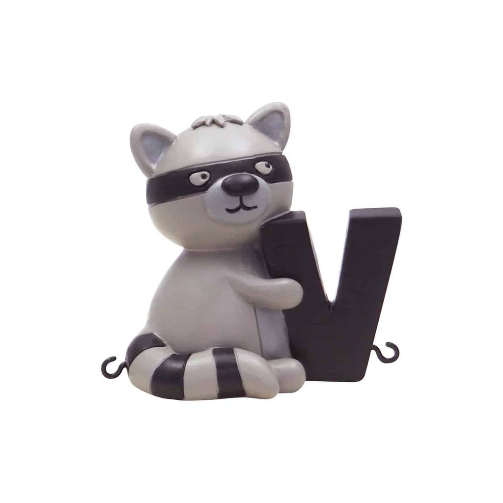 Kids By Friis V Bogstav Med Vaskebjørn Til Navnetog