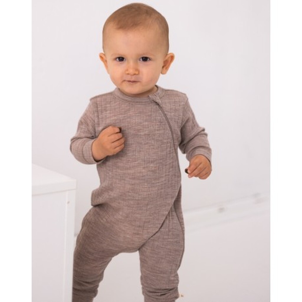 Heldragt I 100% Merino Uld Med Lynlås Og Dropneedle-struktur, Oeko-texÂ®