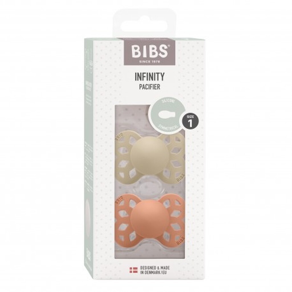 Bibs Infinity 2-pak,  Str. 1 (0-6 Mdr.), Symmetrisk - Silikone