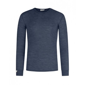 Langærmet T-shirt Til Herre I 100% Merino Uld, 1x1 Rib