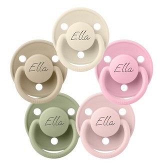 Bibs De Lux, Str. 2 (6+ Mdr.), Rund - Latex, Sutter Med Navn, 5-pak