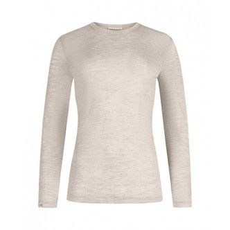 Langærmet T-shirt Til Dame I 100% Merino Uld, 1x1 Rib