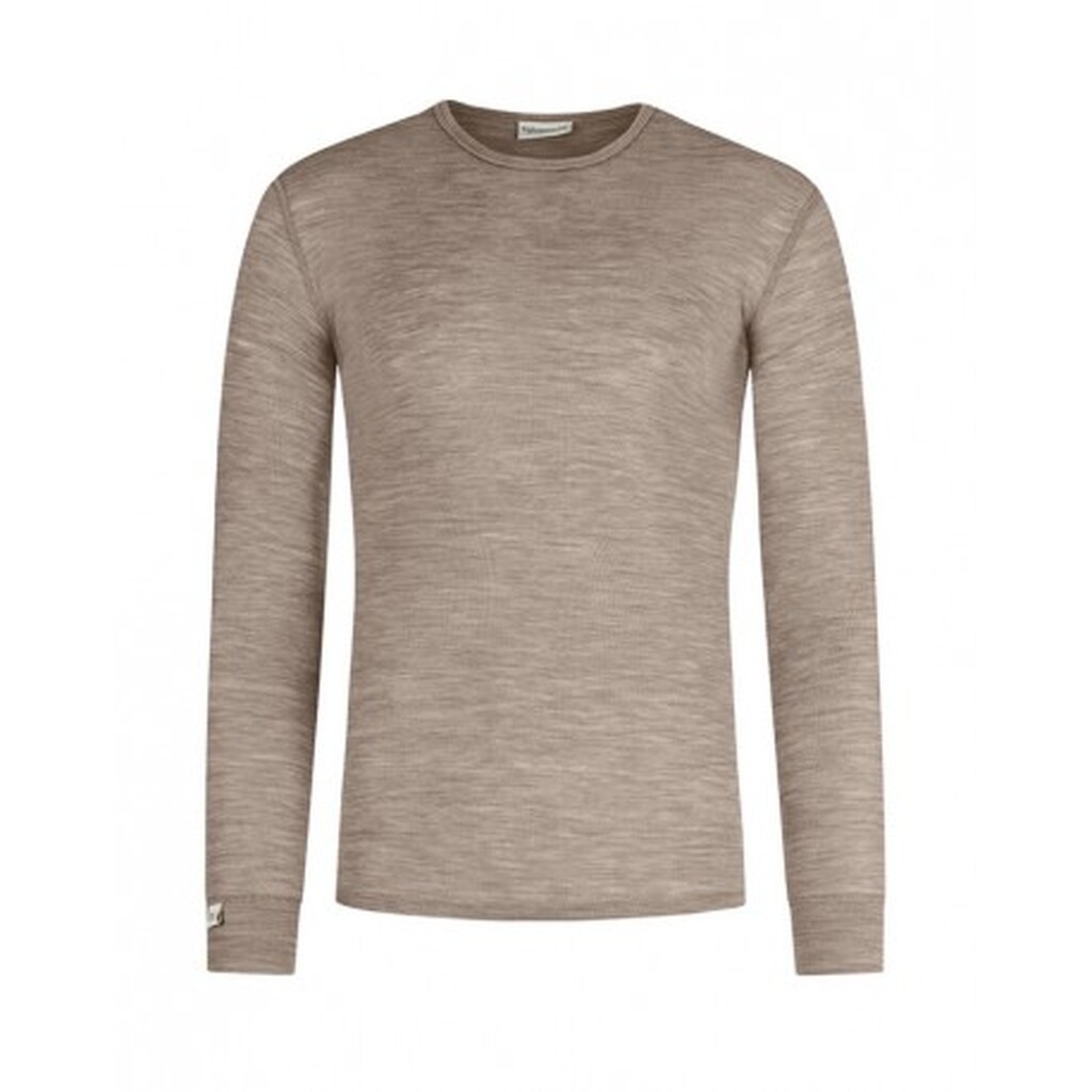 Langærmet T-shirt Til Herre I 100% Merino Uld, 1x1 Rib