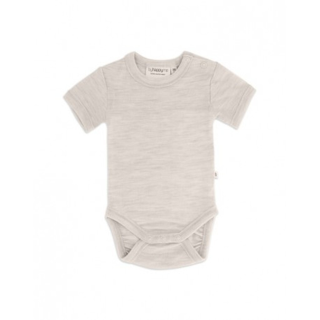 Body Med Kort Ærme Og Knaplukning Over Den Ene Skulder Til Baby, I 100% Økologisk Merino Uld