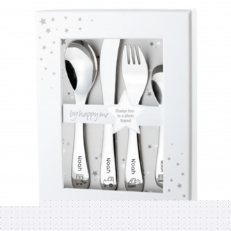 Børnebestik Med Navn, Trucks, Rustfrit Stål