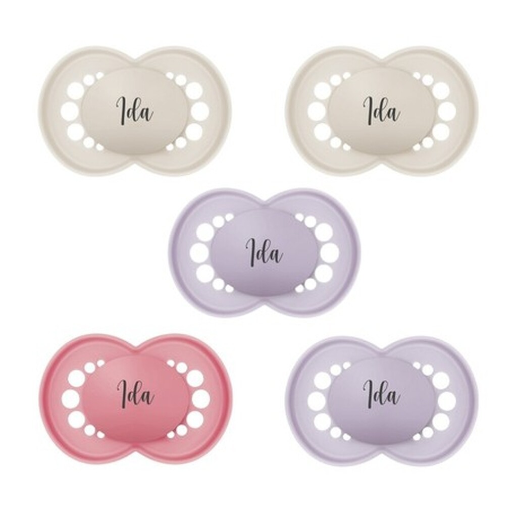 Mam Original,  Str. 3 (16-36 Mdr.), Symmetrisk - Silikone, Sutter Med Navn , 5-pak