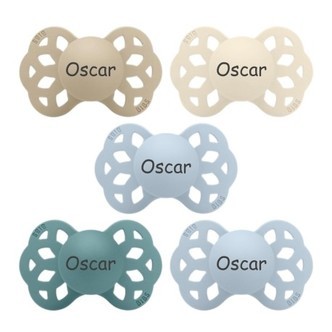 Bibs Infinity,  Str. 2 (6+ Mdr.), Anatomisk - Silikone, Sutter Med Navn , 5-pak