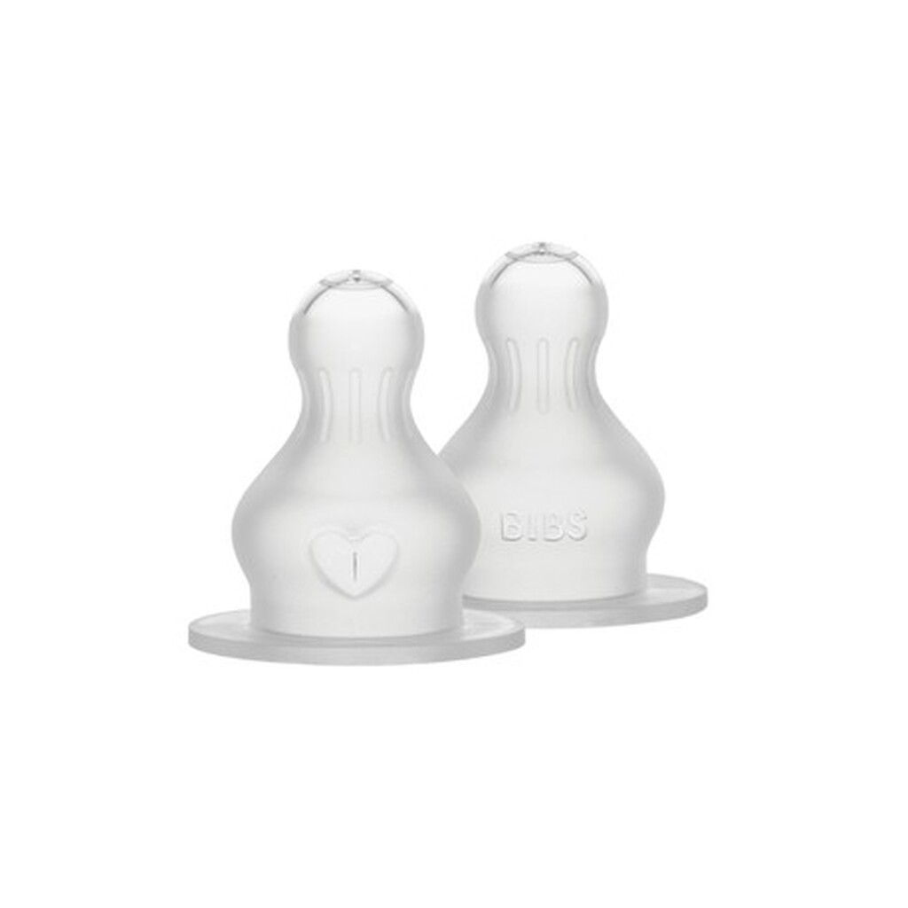 Bibs Bottle Nipple, Flaskesut - 2-pak, Silicone, Thick Flow