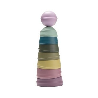 Bibs Wobbly Tower,  Stabletårn, Pastel Rainbow