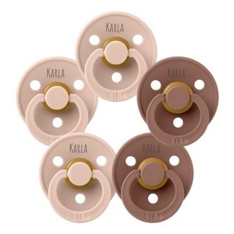 Bibs Colour, Str. 1 (0-6 Mdr.) , Rund - Latex, Sutter Med Navn