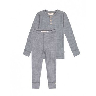 DrengeÂ­sæt I 100% Merino Uld, Oeko-texÂ®, Langærmet T-shirt & Leggings,1x1 Rib