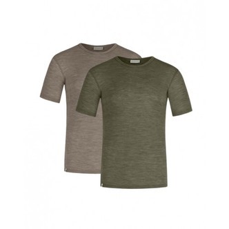 Kortærmet T-shirt Til Herre I 100% Merino Uld, 1x1 Rib, 2-pak