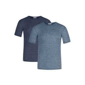 Kortærmet T-shirt Til Herre I 100% Merino Uld, 1x1 Rib, 2-pak