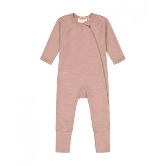 Byhappyme, Heldragt I 1x1 Rib Med Lynlås I 100% Merino Uld, Oeko-texÂ®