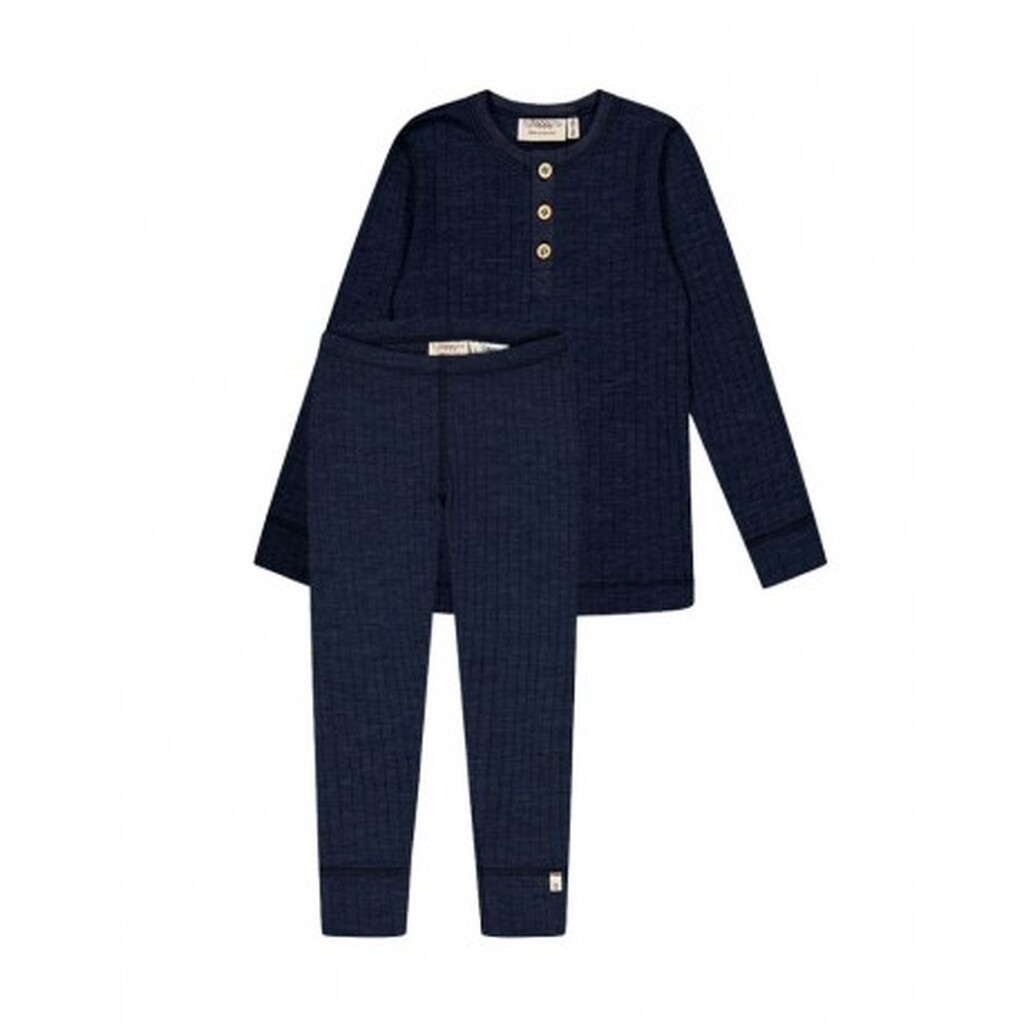 DrengeÂ­sæt I 100% Merino Uld, Oeko-texÂ®, Langærmet T-shirt & Leggings,1x1 Rib