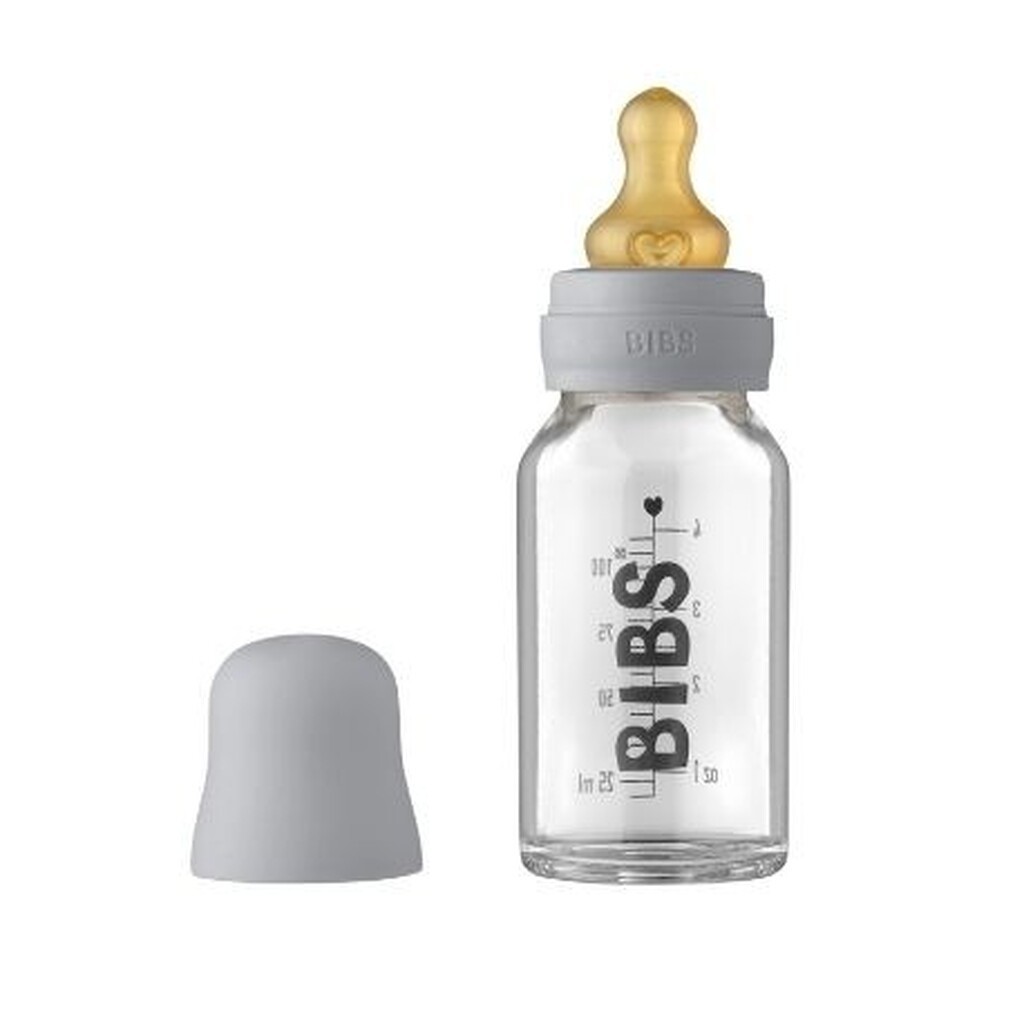 Bibs Baby Glass Bottle, Sutteflaske - Komplet Sæt, 110 Ml.
