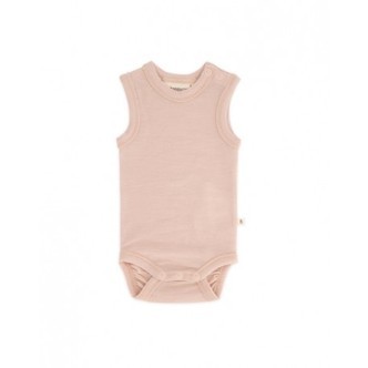 Body Uden Ærmer Og Knaplukning Over Den Ene Skulder Til Baby I 100% Økologisk Merino Uld