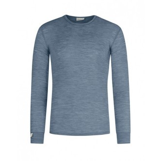 Langærmet T-shirt Til Herre I 100% Merino Uld, 1x1 Rib