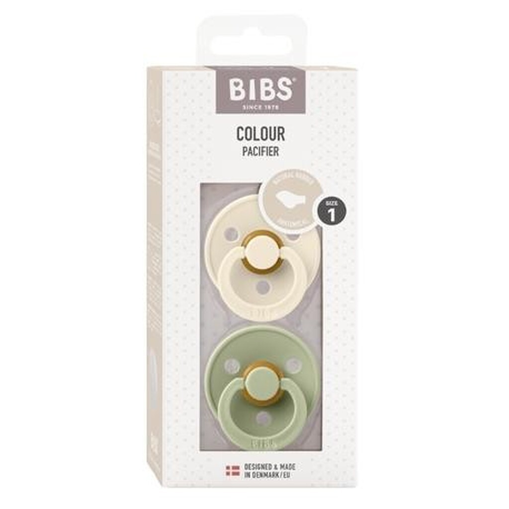 Bibs Colour - 2-pak,  Str. 1 (0-6 Mdr.), Anatomisk - Latex