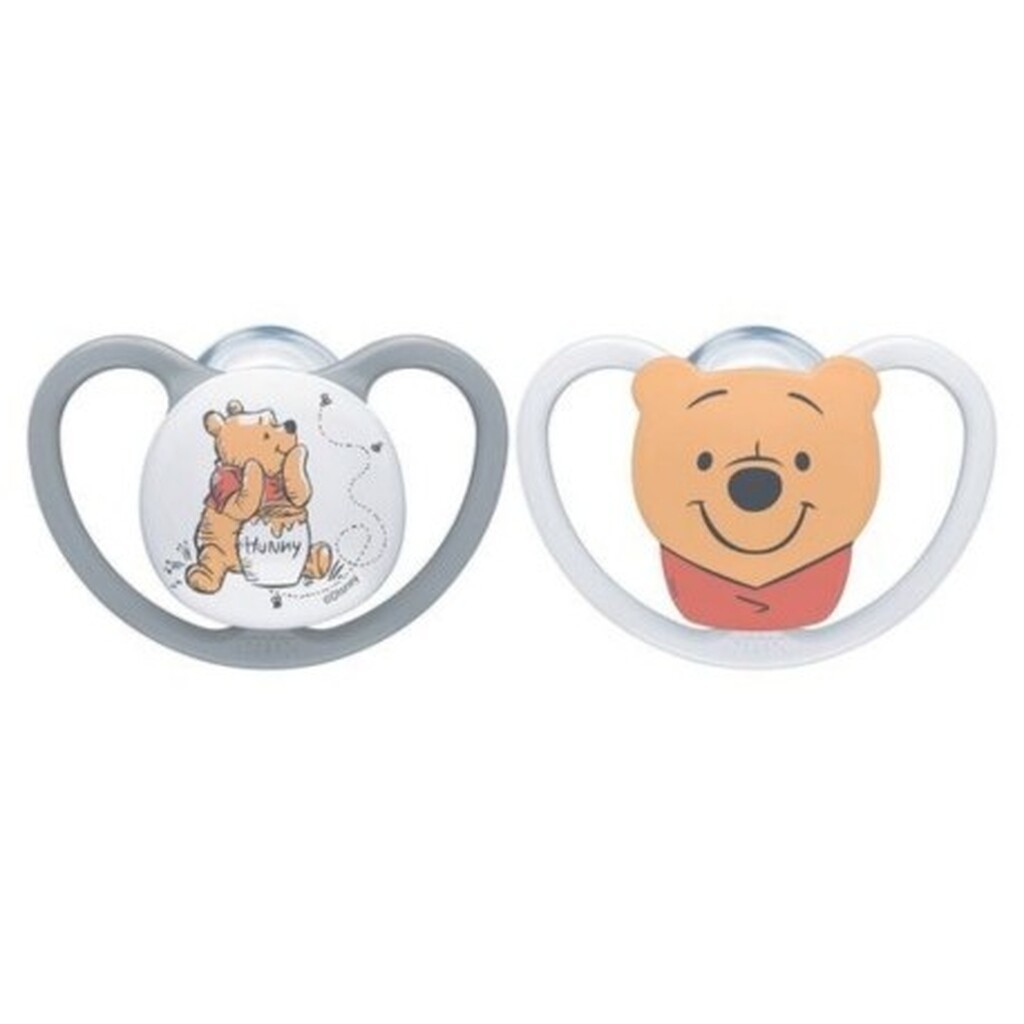 Nuk Space Disney,  Str. 1 (0-6 Mdr.), Anatomisk - Silikone, 2-pak
