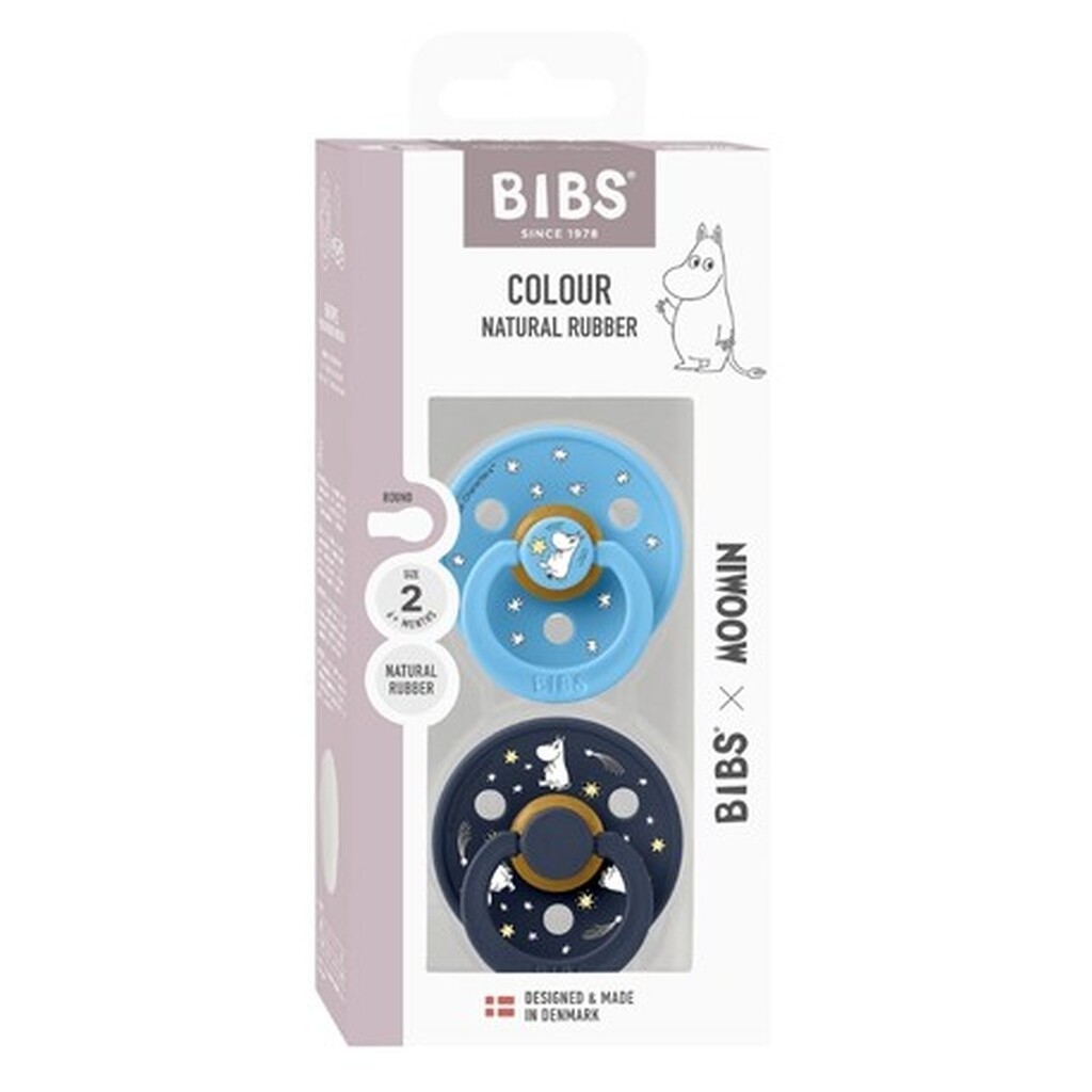 Bibs X Moomin Colour - 2-pak,  Str. 2 (6+ Mdr.), Rund - Latex,