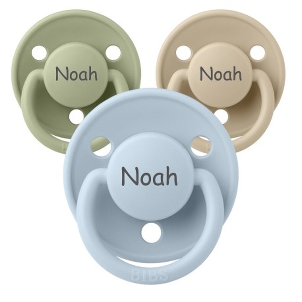 Bibs De Lux, Str. 2 (6+ Mdr.), Rund - Latex, Sutter Med Navn