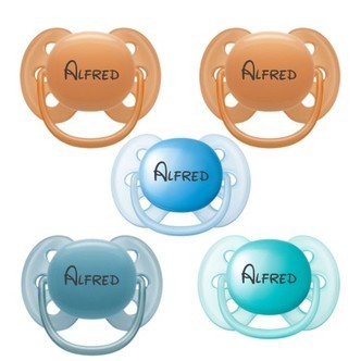 Philips Avent Ultra Soft, Str. 2 (6-18 Mdr.), Symmetrisk - Silikone, Sutter Med Navn , 5-pak