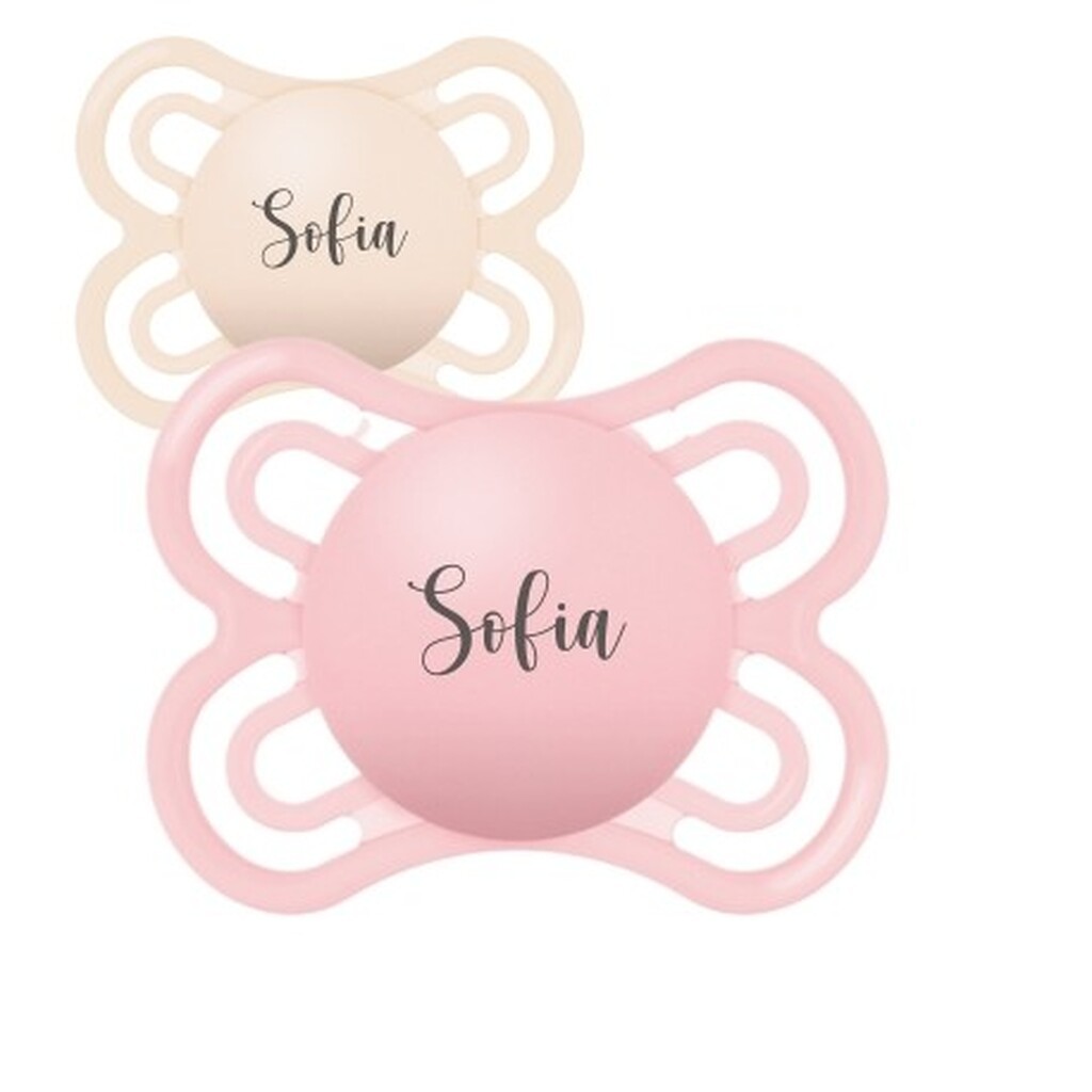Mam Perfect,  Str. 1 (0-6 Mdr.), Symmetrisk - Silikone, Sutter Med Navn