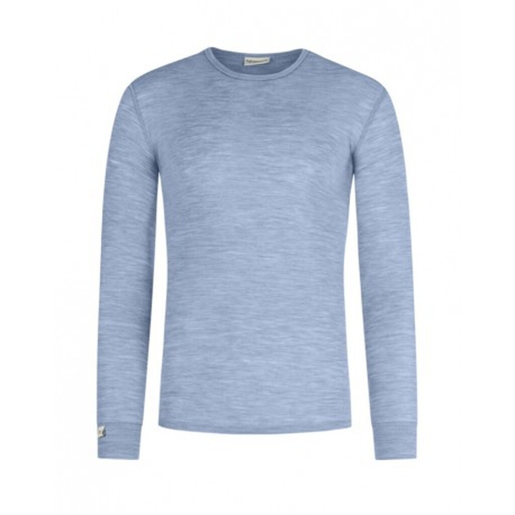 Langærmet T-shirt Til Herre I 100% Merino Uld, 1x1 Rib