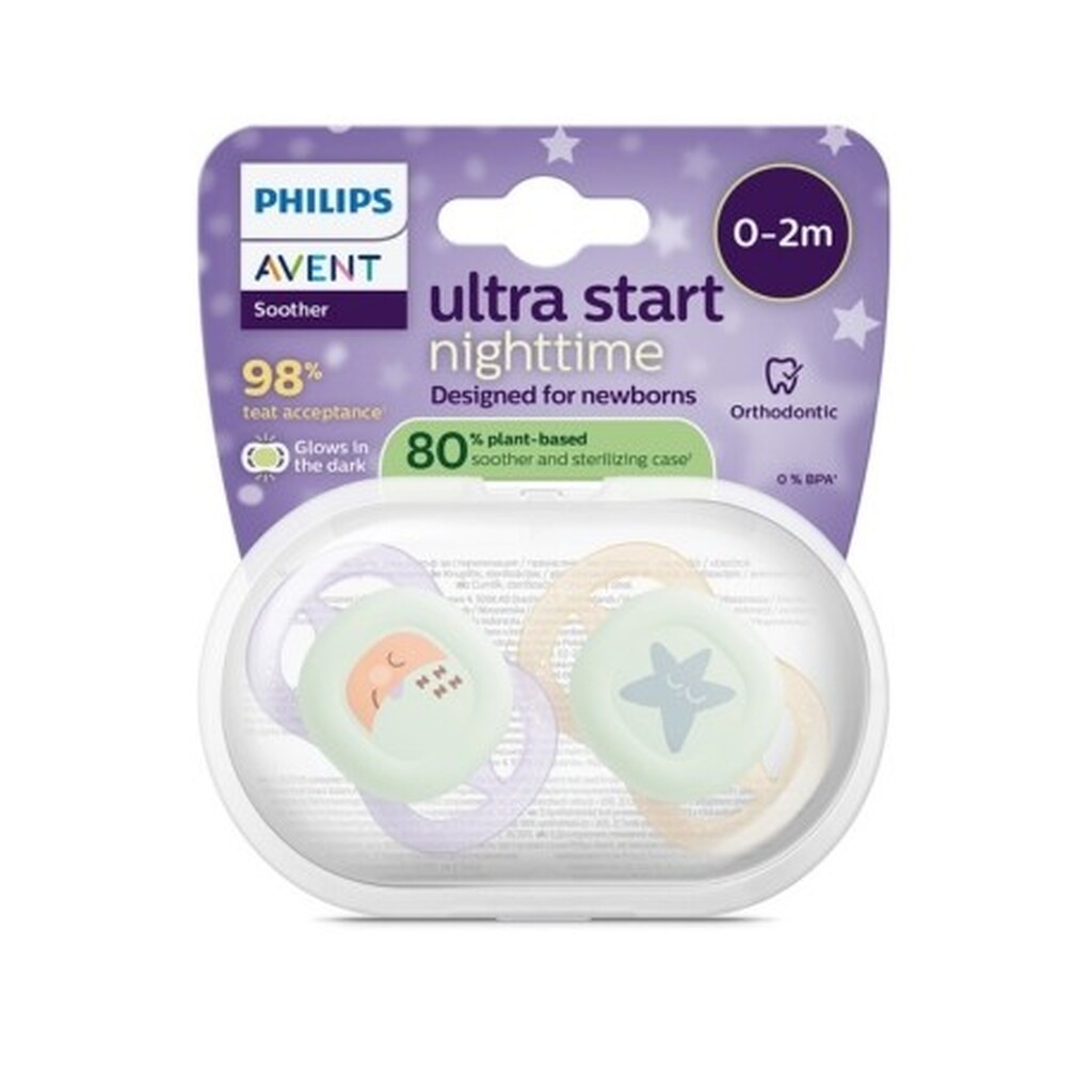 Philips Avent, 80 % Plantebaseret, Ultra Start Nighttime, Str. 0 (0 - 2 Mdr.)